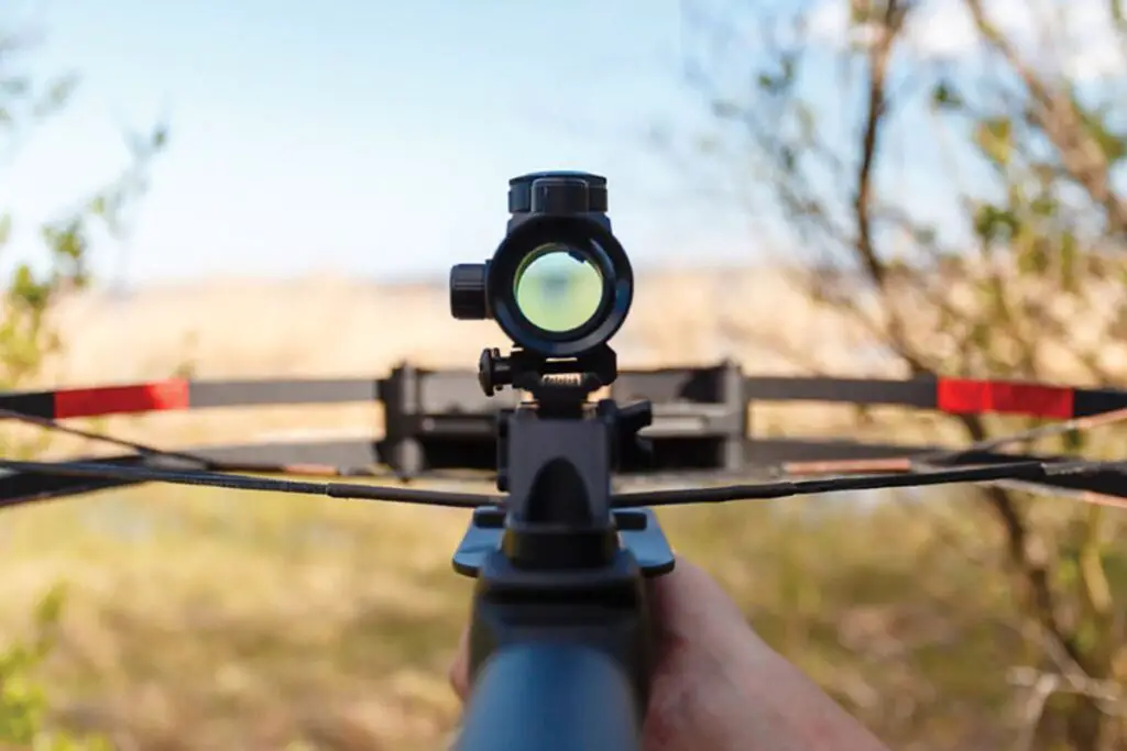 Sight in a crossbow for long distance shooting