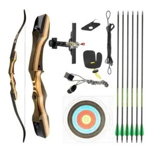 TIDEWE 62-inch Wooden Recurve Bow - Best Beginner Recurve Bow For Outdoor Practice