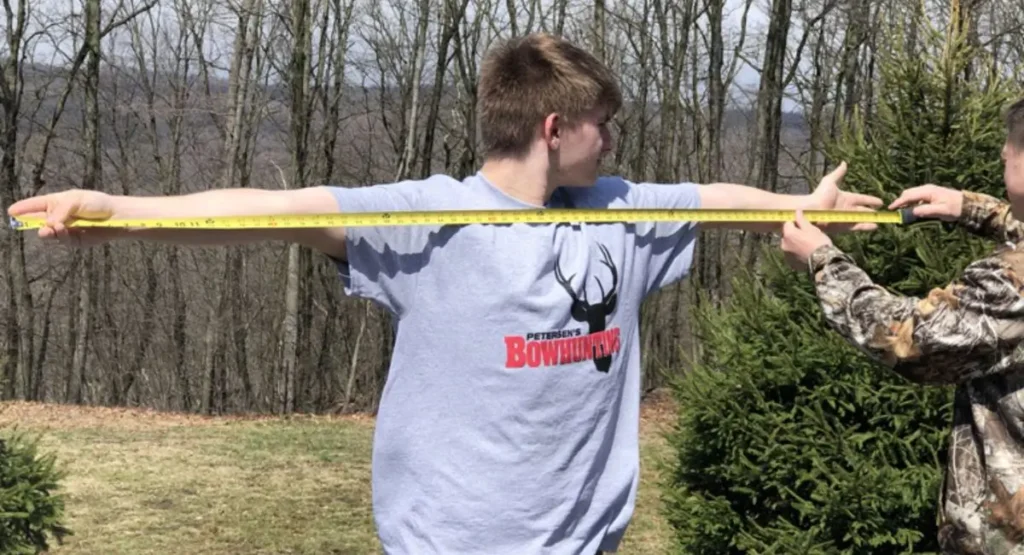 wingspan method to measure draw length of a bow